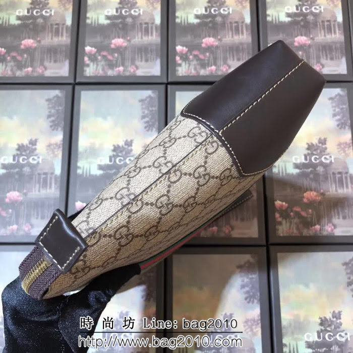 GUCCI古馳 專櫃最新上新 頂級原單 百搭款 男士手拿包 523603 啡膠 WTG1909